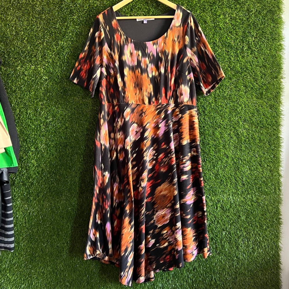 Abstract Asymmetrical Knit Dress Plus Curvy